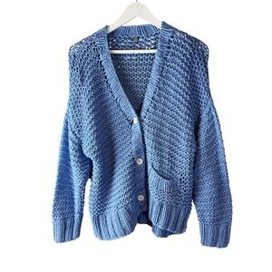 Margaret O’Leary Camila Hand Knit‎ Cardigan In Azure